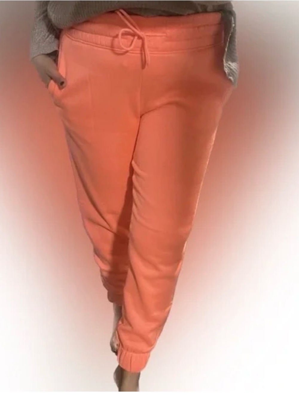 Love & Sports Coral Drawstring Joggers with Elastic Cuffs Size XXL